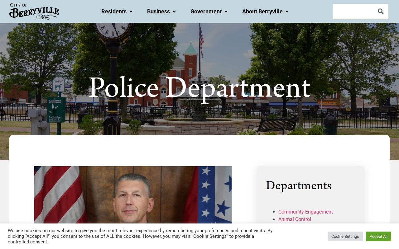 Official Berryville Police Department webpage with department information