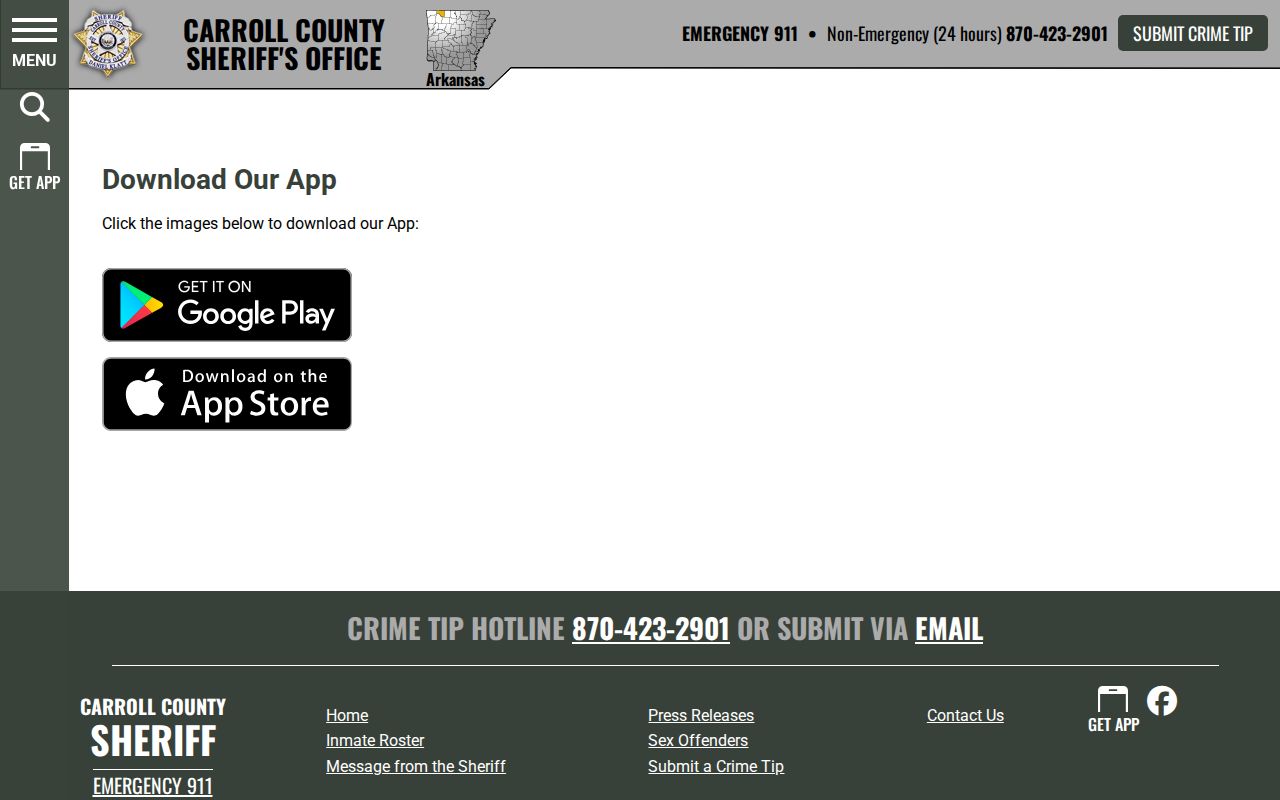 Carroll County Sheriff app for arrest and inmate information